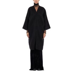 CORTANA Women's Textured V-Neck Cocoon Coat Women BLACK Sweaters & Knitwear